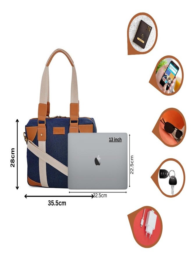 IMARS Functional Messenger Bag for Women & Girls | Denim Blue Vegan Leather Shoulder Sling Bag for Daily, Office & Travel Use - Image 3